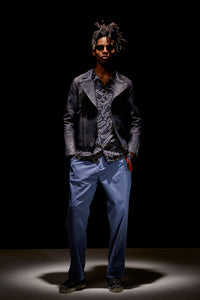 Load image into Gallery viewer, Spun Poly Stretch Tweel Pistol Pants - BLUE x GRAY