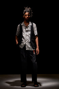 Load image into Gallery viewer, Cupra rayon print H/S open collar shirt - WHITE