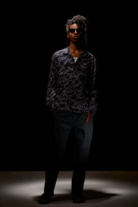 Load image into Gallery viewer, Spun Poly Stretch Tweel Pistol Pants - BLACK x GRAY