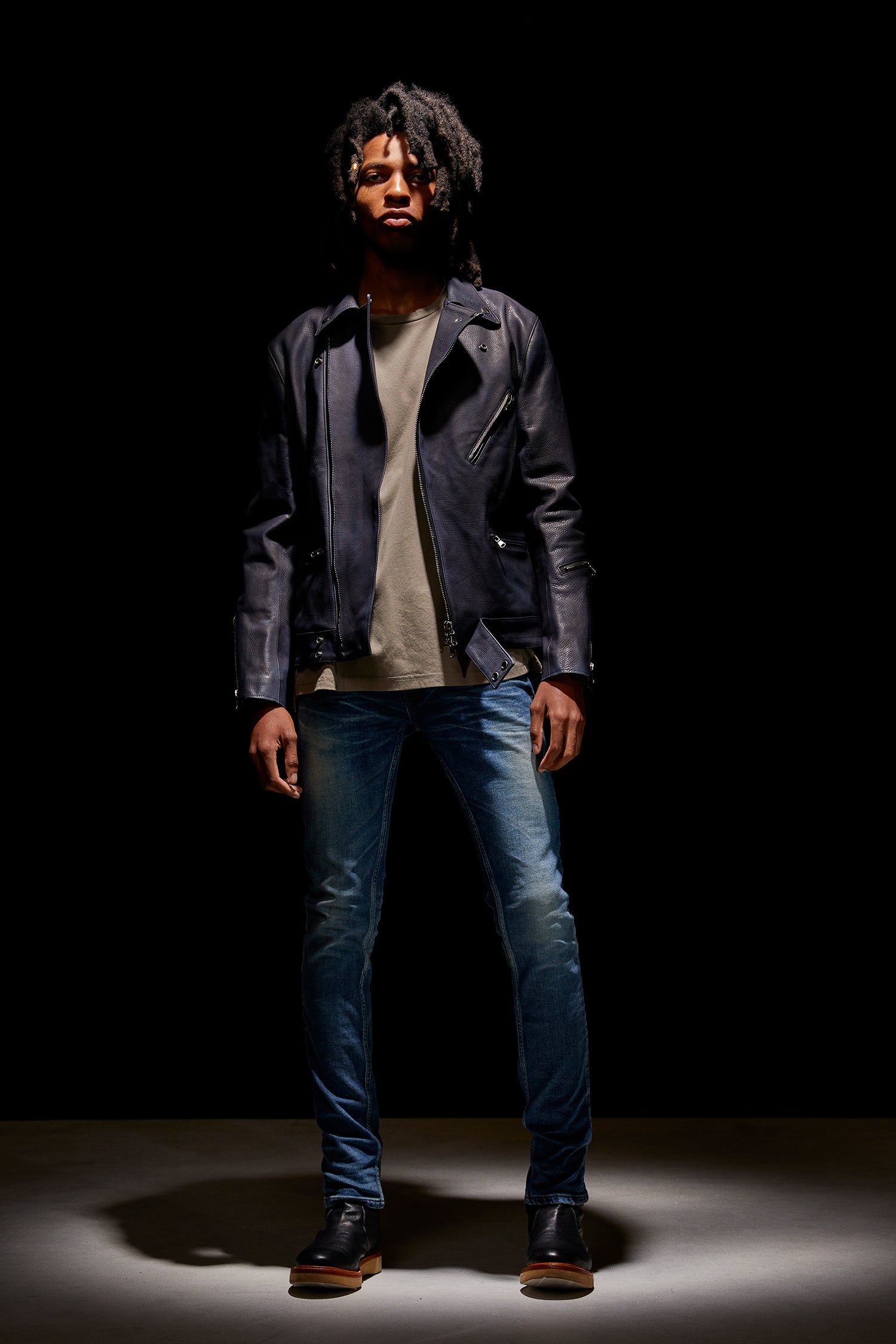 Load image into Gallery viewer, 12.5oz Organic Cotton Stretch Denim TIGHT JOE Tight Straight Used - INDIGO