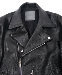 Load image into Gallery viewer, Pit Vegetable Full Tanned Shrank Steer hide HI-FLYER Double Riders Jacket - BLACK