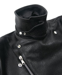 Load image into Gallery viewer, Pit Vegetable Full Tanned Shrank Steer hide HI-FLYER Double Riders Jacket - BLACK
