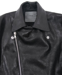 Load image into Gallery viewer, Pit Vegetable Full Tanned Shrank Steer hide HI-FLYER Double Riders Jacket - BLACK