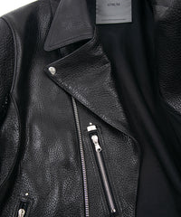 Load image into Gallery viewer, Pit Vegetable Full Tanned Shrank Steer hide HI-FLYER Double Riders Jacket - BLACK