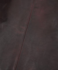 Load image into Gallery viewer, JapaneseWhite × Vegetable Tanned Calfskin Burning Dyed NINA High-neck Blouson - CRIMSON RED