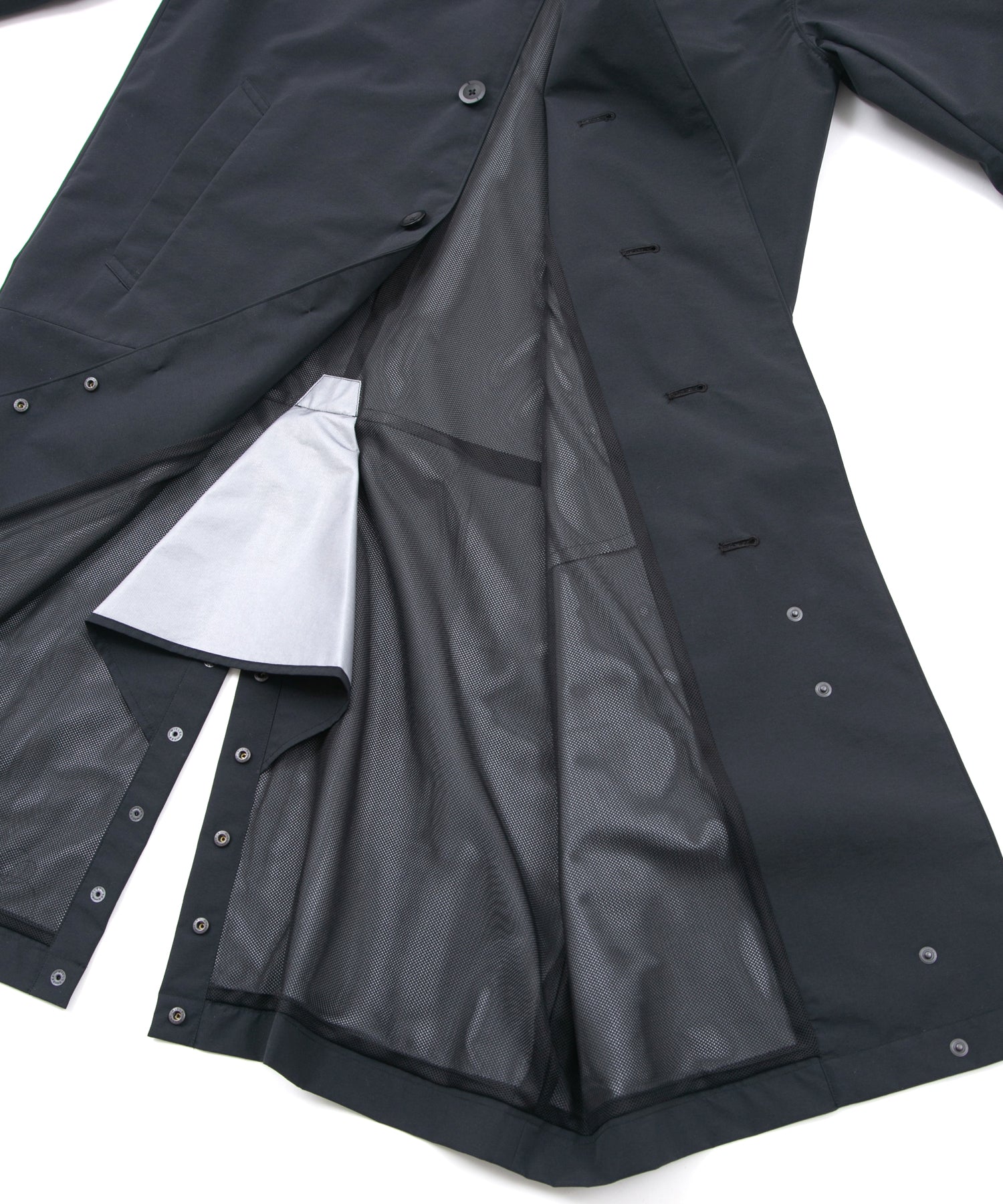 Load image into Gallery viewer, Three Layer Waterproof Taslan Taffeta Biker Long Coat - BLACK
