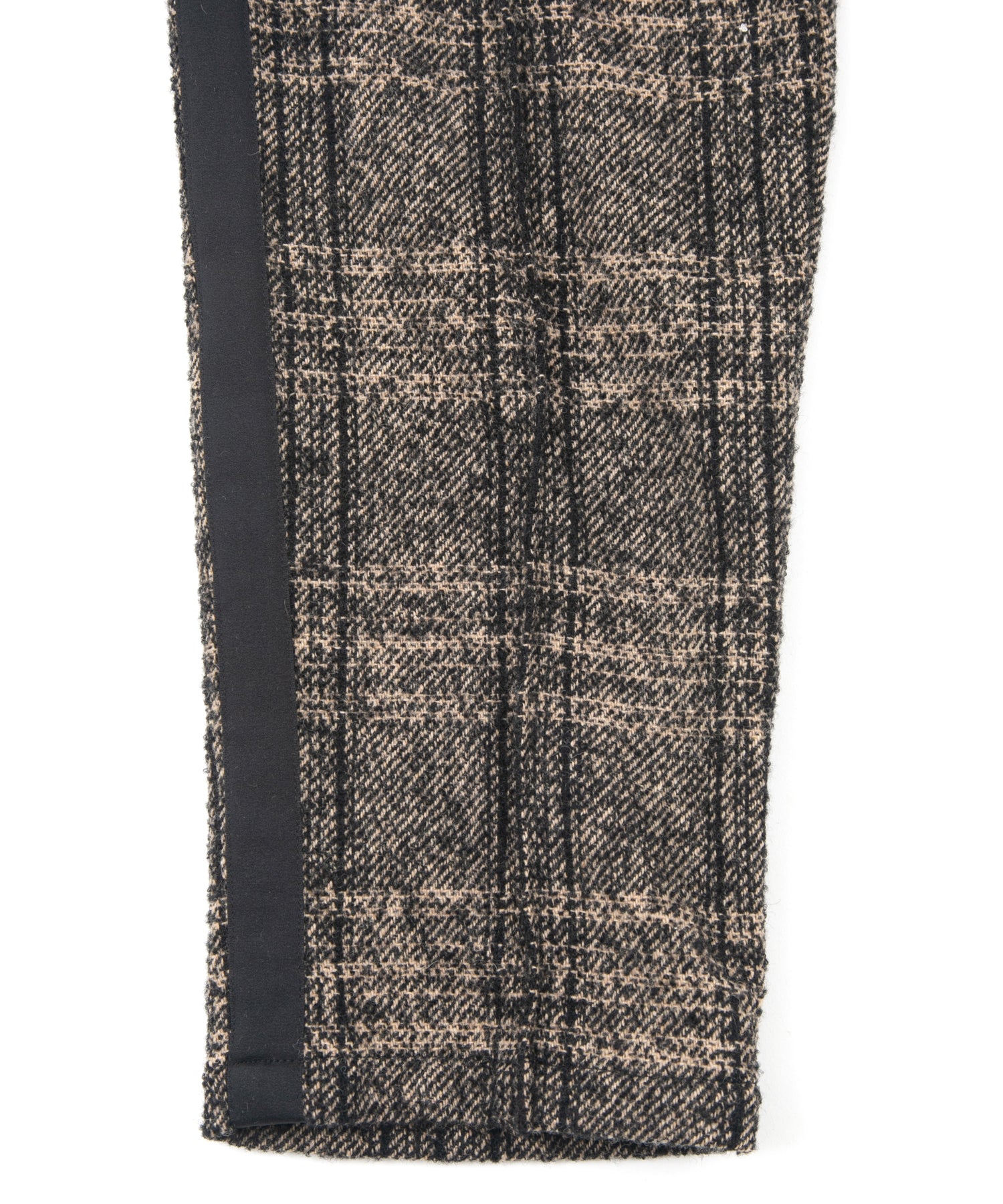 Load image into Gallery viewer, Loop Tweed Check Track Tapered Pants - BROWN