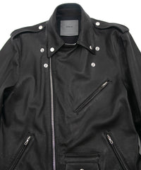 Load image into Gallery viewer, White tanned and black dyed deerskin 2 tone JOEY double rider jacket - BLACK × WHITE