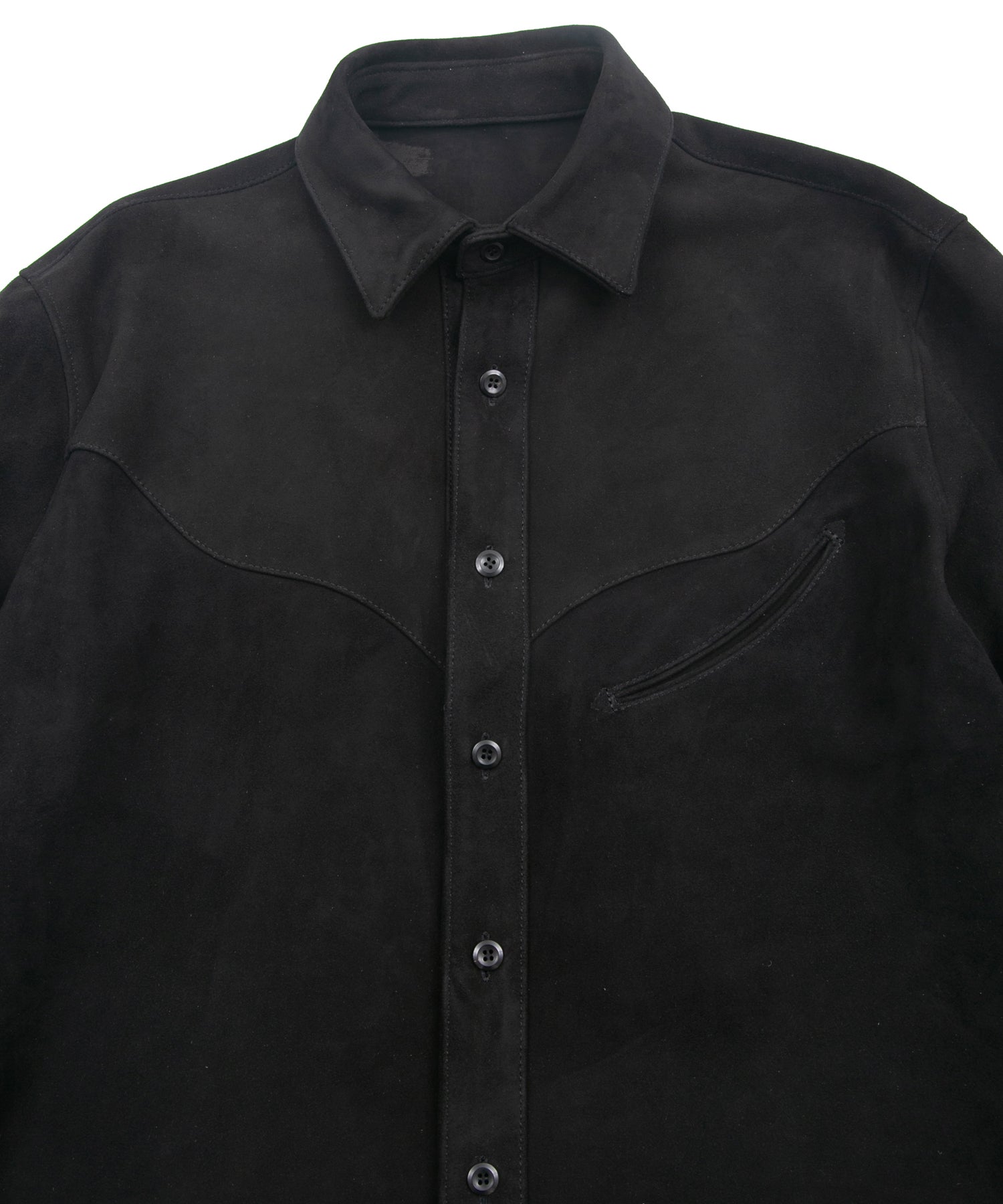 Load image into Gallery viewer, Sheepskin Suede EDDIE Western Shirt - BLACK