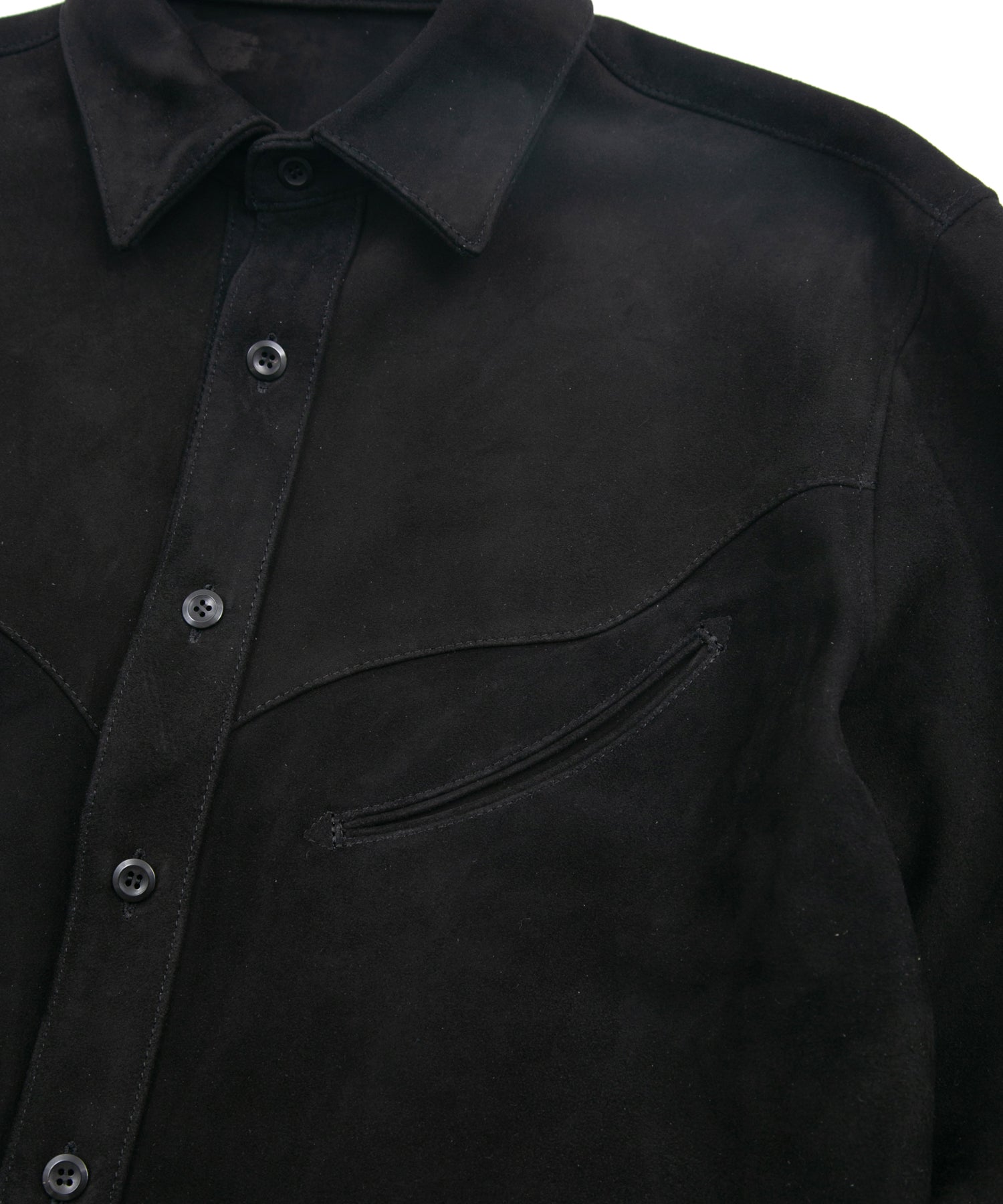 Load image into Gallery viewer, Sheepskin Suede EDDIE Western Shirt - BLACK