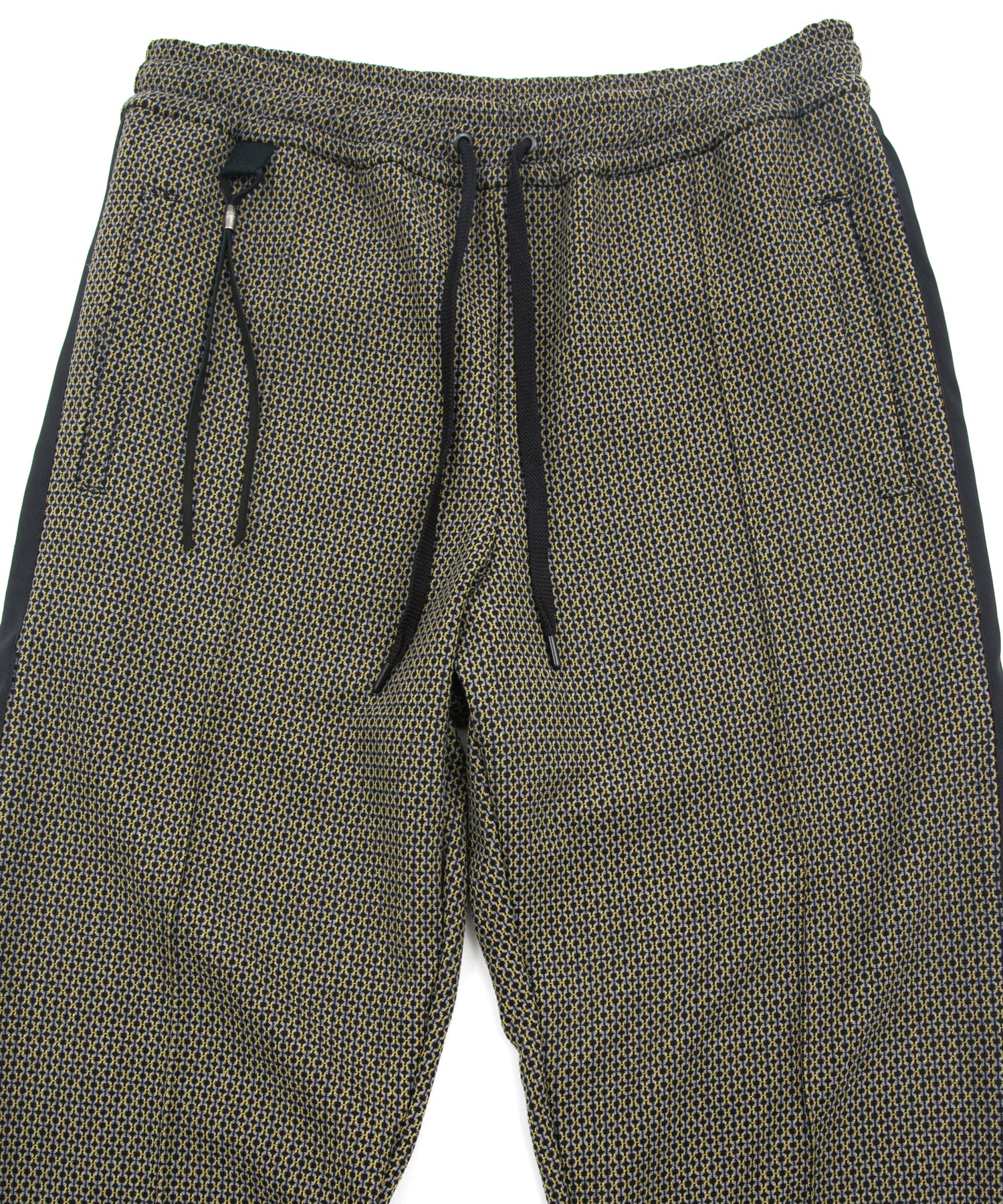 Load image into Gallery viewer, Poly-Rayon Stretch Dobby Track Tapered Pants - YELLOW x NAVY