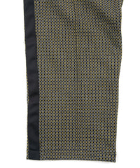Load image into Gallery viewer, Poly-Rayon Stretch Dobby Track Tapered Pants - YELLOW x NAVY