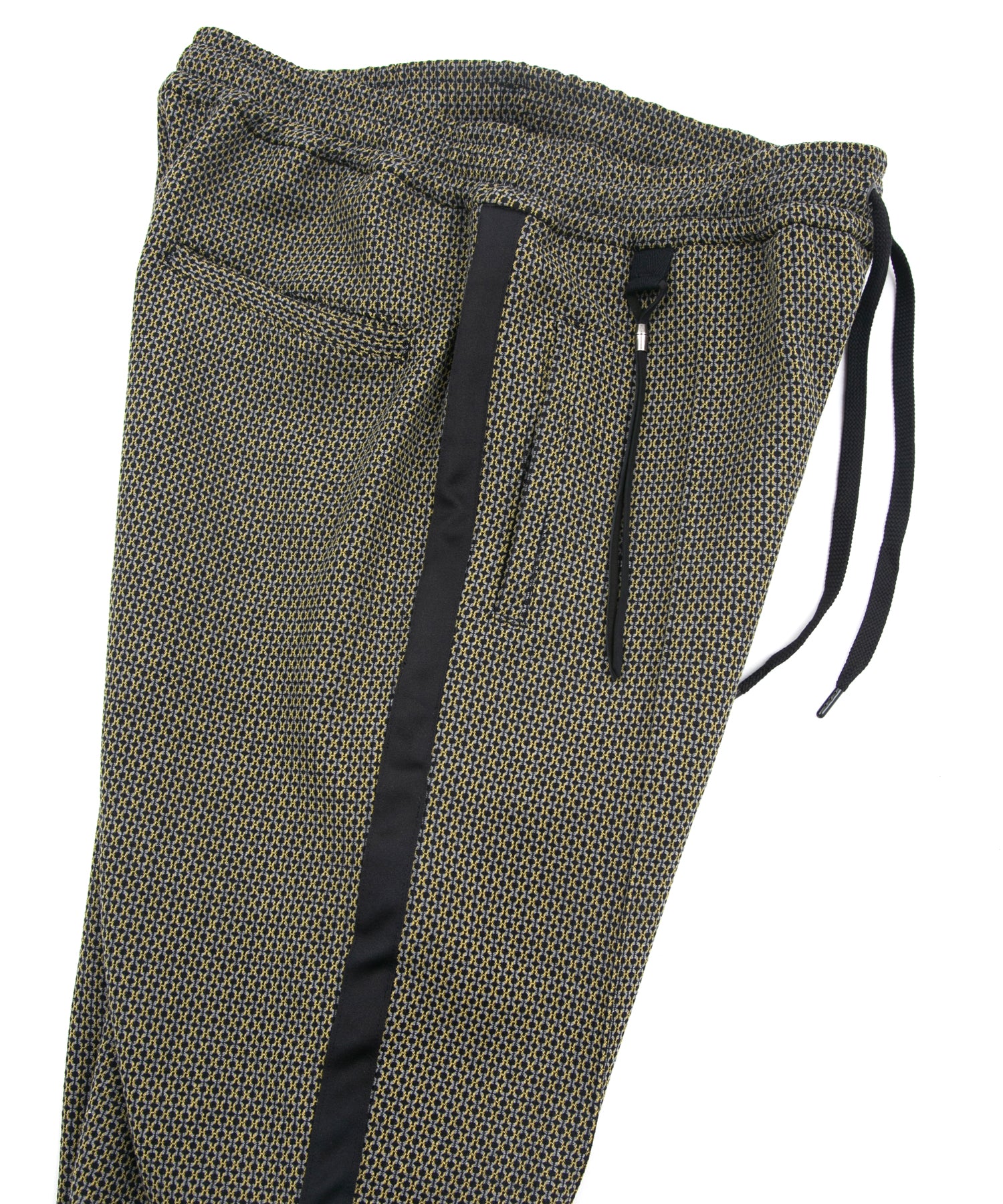 Load image into Gallery viewer, Poly-Rayon Stretch Dobby Track Tapered Pants - YELLOW x NAVY