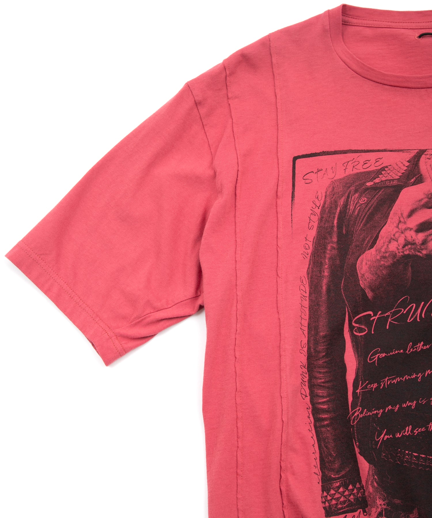 画像をギャラリービューアに読み込む, 30/- ナチュラルソフト天竺『FxxK THE WORLD』ワイド Tシャツ(オーバーサイズ) - RED