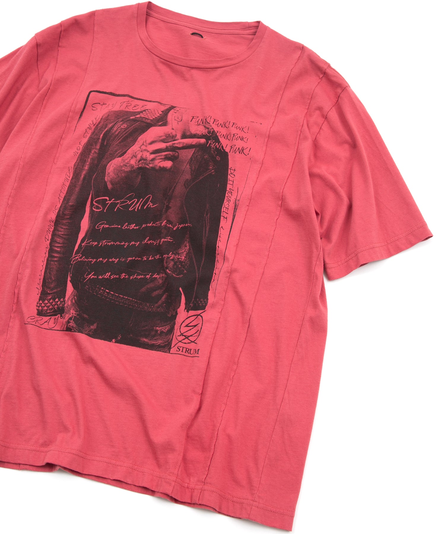 画像をギャラリービューアに読み込む, 30/- ナチュラルソフト天竺『FxxK THE WORLD』ワイド Tシャツ(オーバーサイズ) - RED