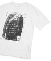 Load image into Gallery viewer, 30/- Natural soft jersey "FxxK THE WORLD" wide T-shirt (oversized) - WHITE