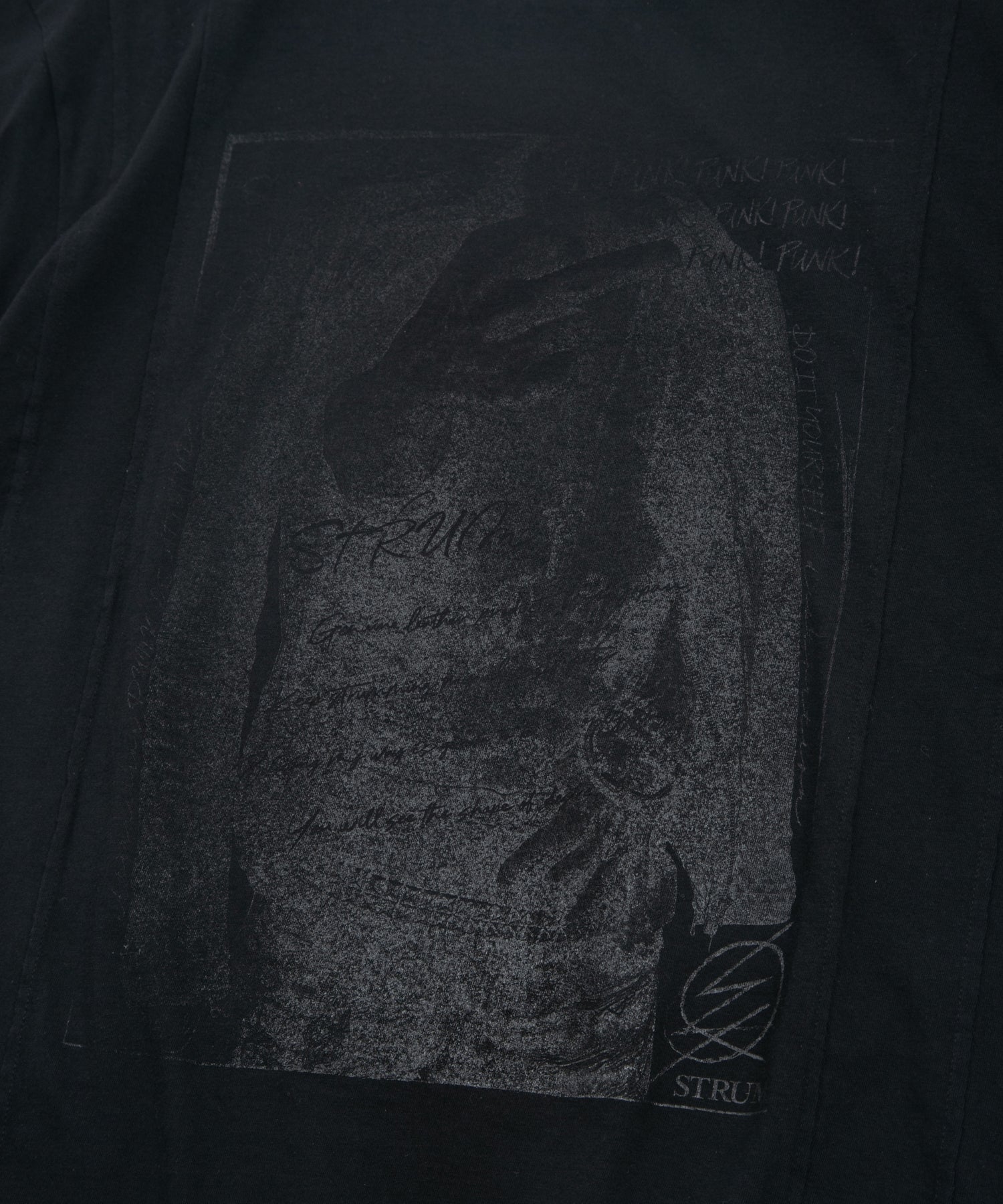 Load image into Gallery viewer, 30/- Natural soft jersey "FxxK THE WORLD" wide T-shirt (oversized) - BLACK