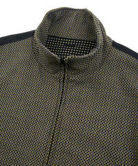 Load image into Gallery viewer, Poly Rayon Stretch Dobby Track Jacket - YELLOW × NAVY