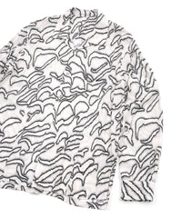 Load image into Gallery viewer, Cupra rayon print L/S open collar shirt - WHITE