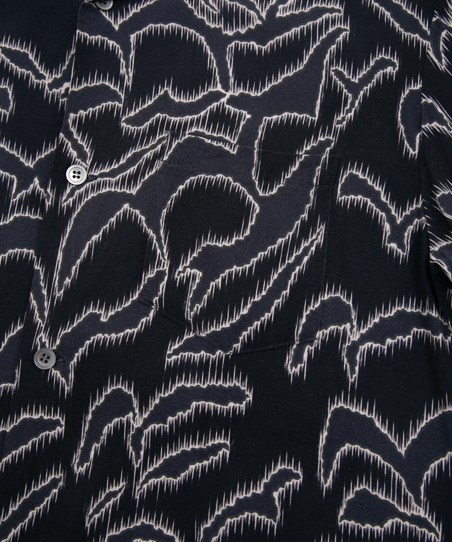 Load image into Gallery viewer, Cupra Rayon Print H/S Open Collar Shirt - BLACK