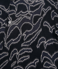 Load image into Gallery viewer, Cupra Rayon Print H/S Open Collar Shirt - BLACK