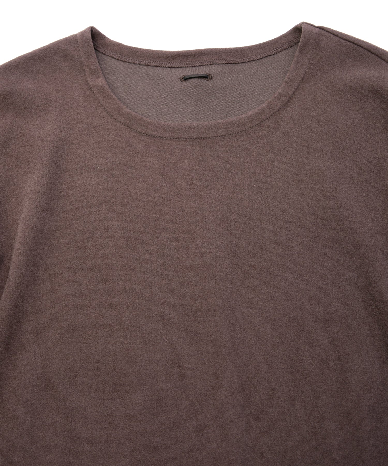 Load image into Gallery viewer, Acrylic Rayon Nylon Stretch Ponte Fabric L/S Crew Neck T-shirt - BROWN