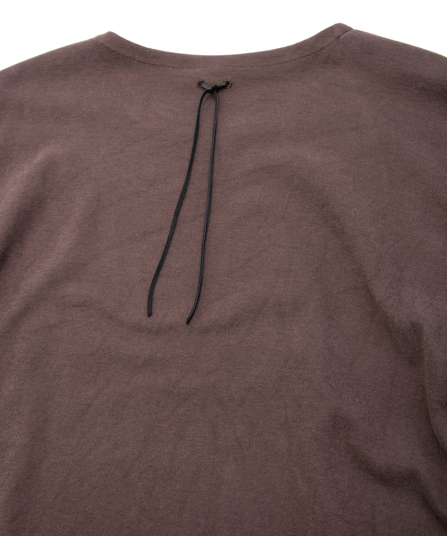 Load image into Gallery viewer, Acrylic Rayon Nylon Stretch Ponte Fabric L/S Crew Neck T-shirt - BROWN