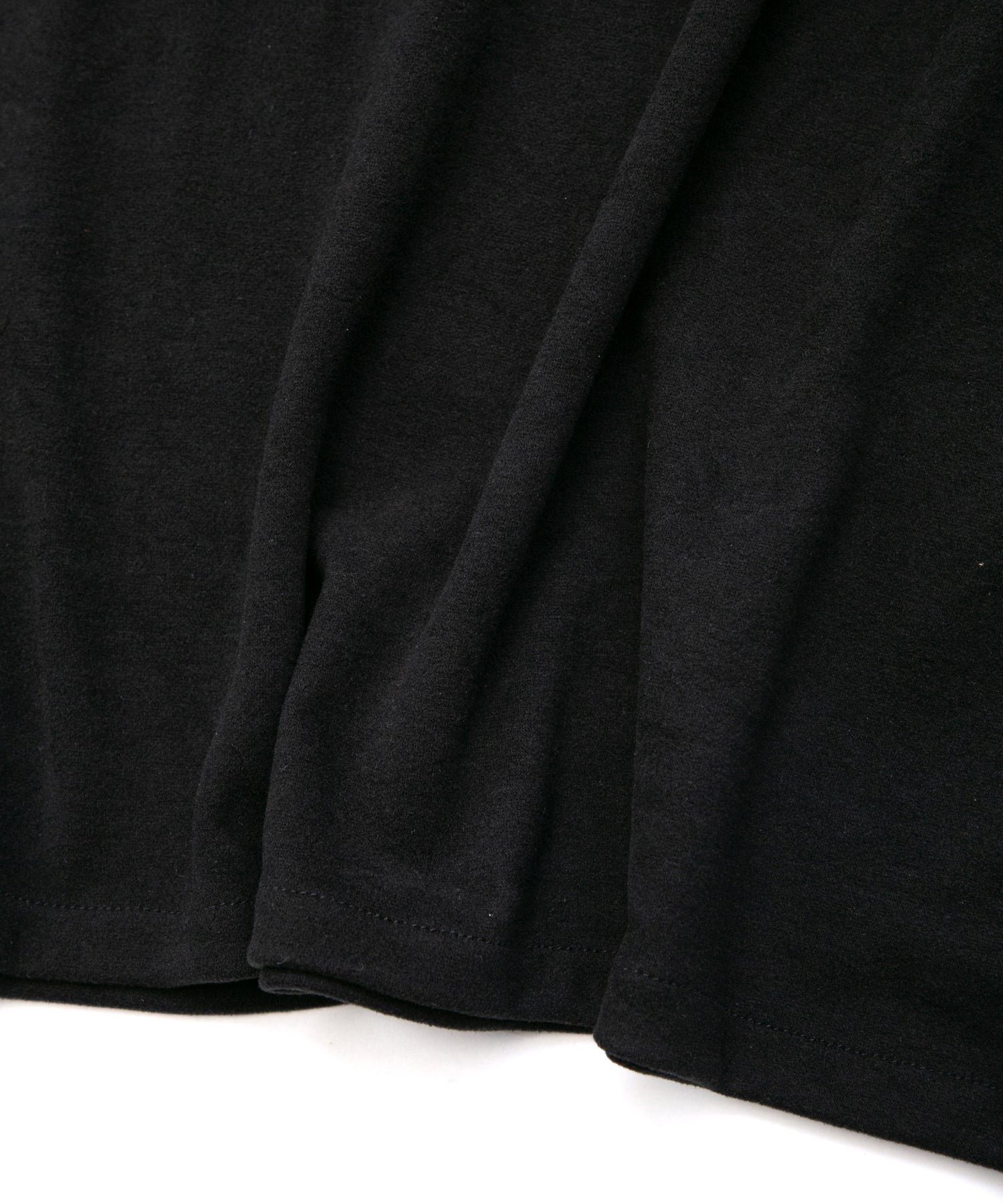 画像をギャラリービューアに読み込む, アクリル レーヨン ナイロン ストレッチ ポンチ L/S クルーネック T シャツ - BLACK