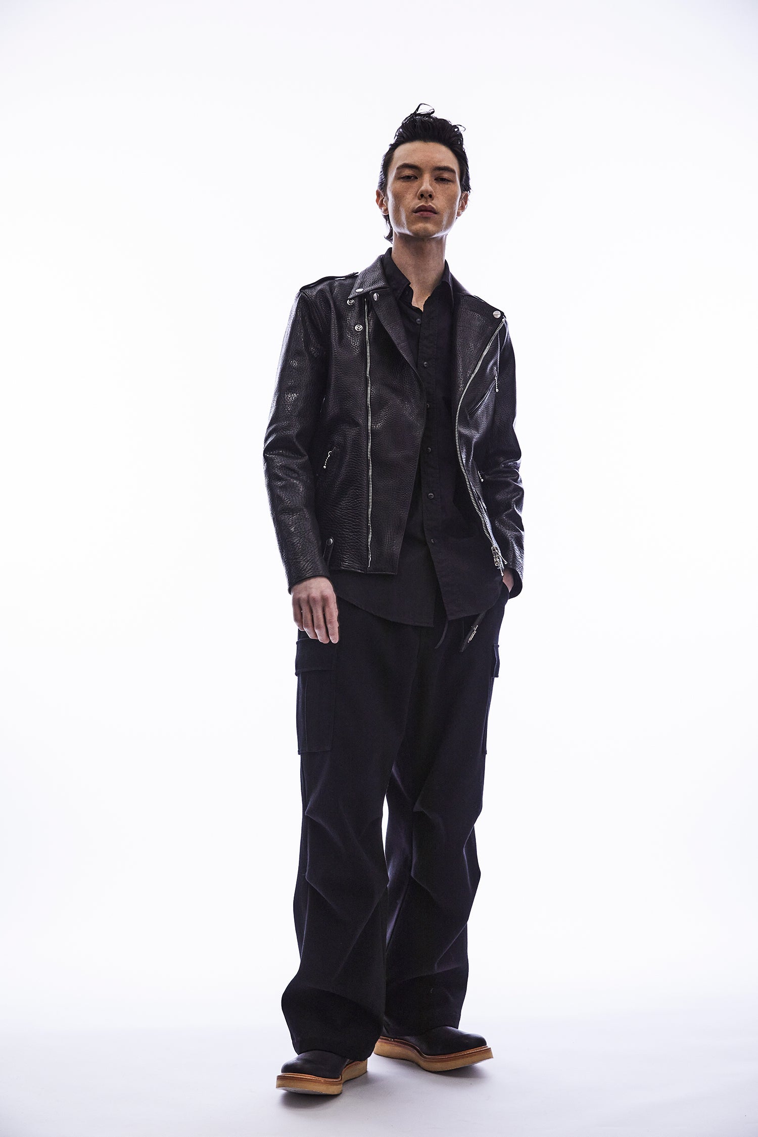 Load image into Gallery viewer, Wool & Nylon W Cloth Vintage Tumbler Field Cargo Pants - BLACK