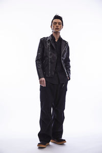 Load image into Gallery viewer, Wool & Nylon W Cloth Vintage Tumbler Field Cargo Pants - BLACK