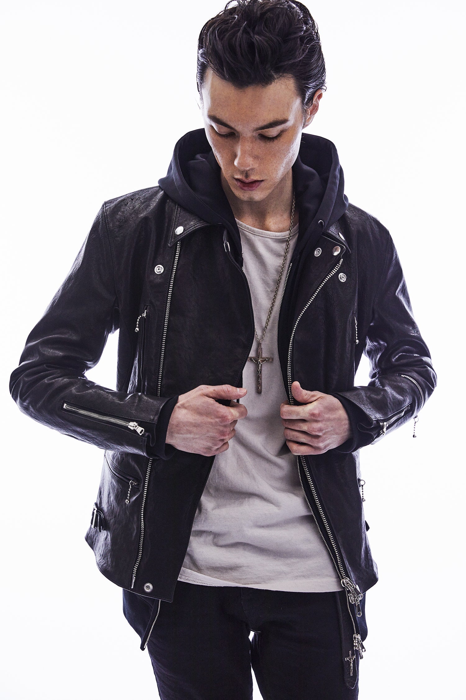 Load image into Gallery viewer, Fleece Lined CORDURA Jersey Zipup Hoodie - BLACK