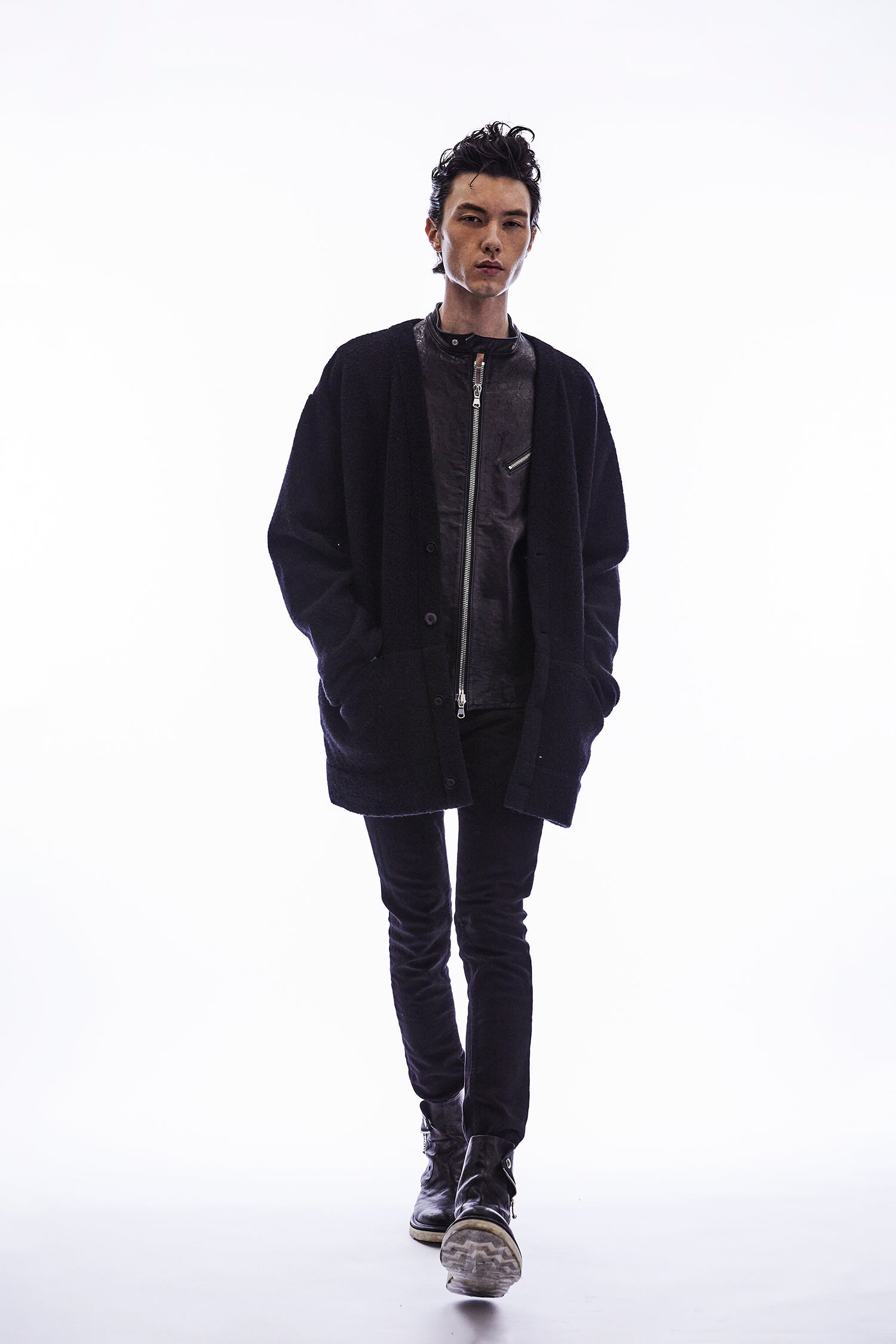 Load image into Gallery viewer, 11oz Organic Cotton Stretch Denim "SKINNY JOHN" Skinny Jeans ONE WASH - BLACK
