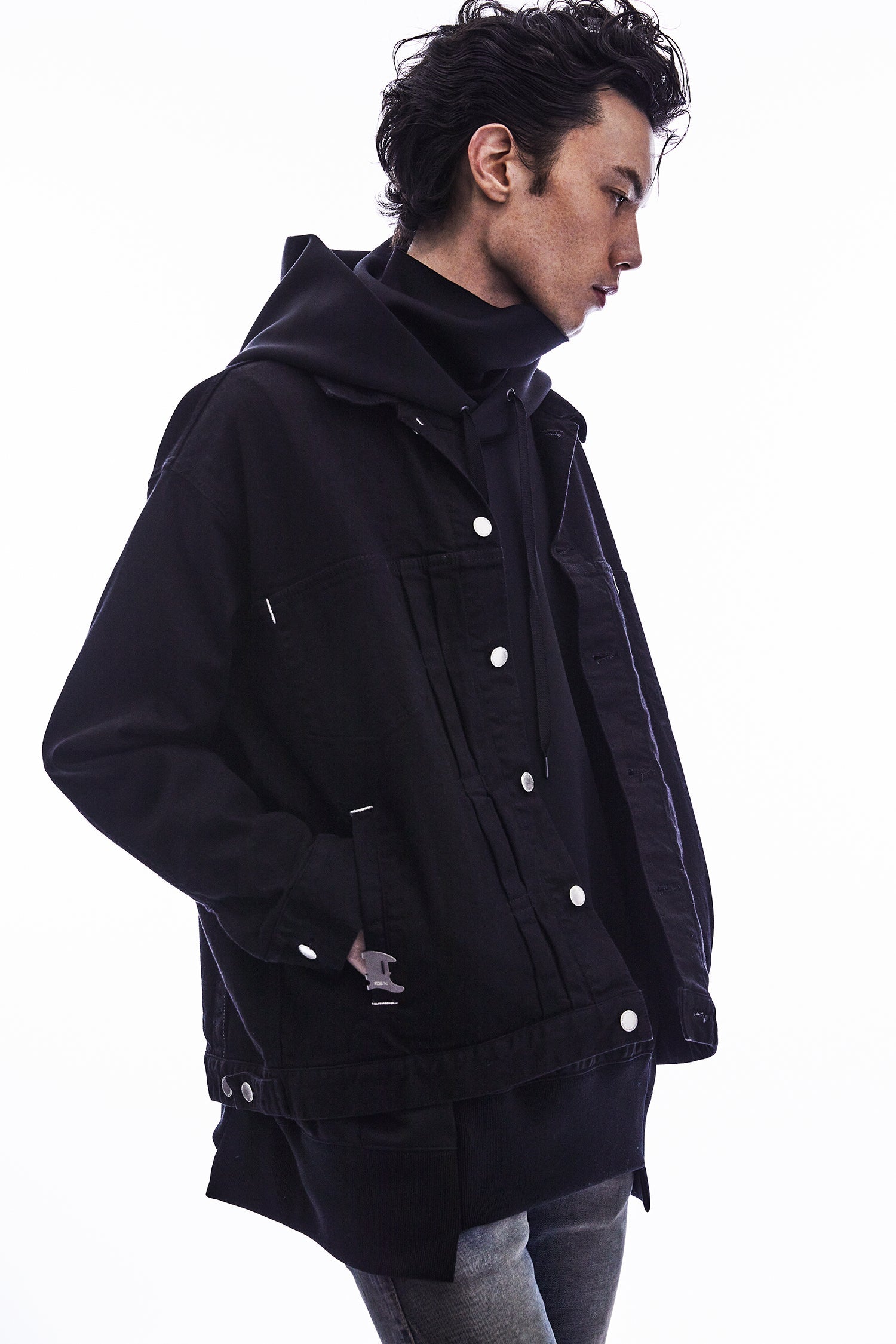 Load image into Gallery viewer, 11oz Organic Cotton Stretch Denim "Jimmy" Jacket - BLACK