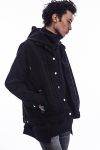 Load image into Gallery viewer, 11oz Organic Cotton Stretch Denim "Jimmy" Jacket - BLACK