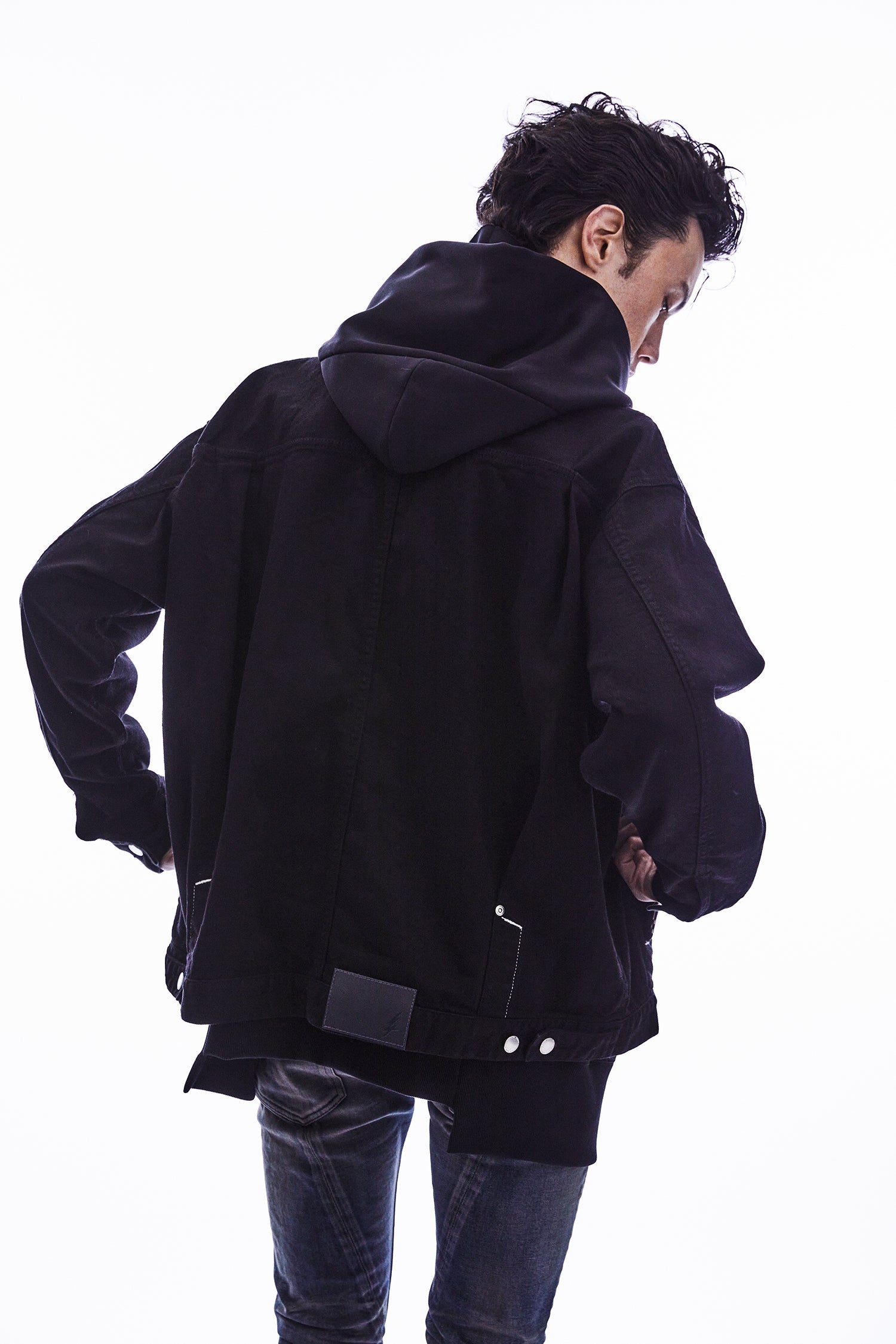 Load image into Gallery viewer, 11oz Organic Cotton Stretch Denim "Jimmy" Jacket - BLACK