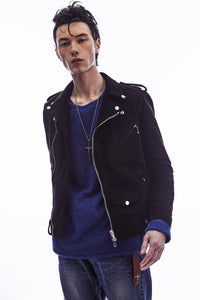 Load image into Gallery viewer, Recycled Wool Teddy Fleece Crew Neck T-shirt - BLUE