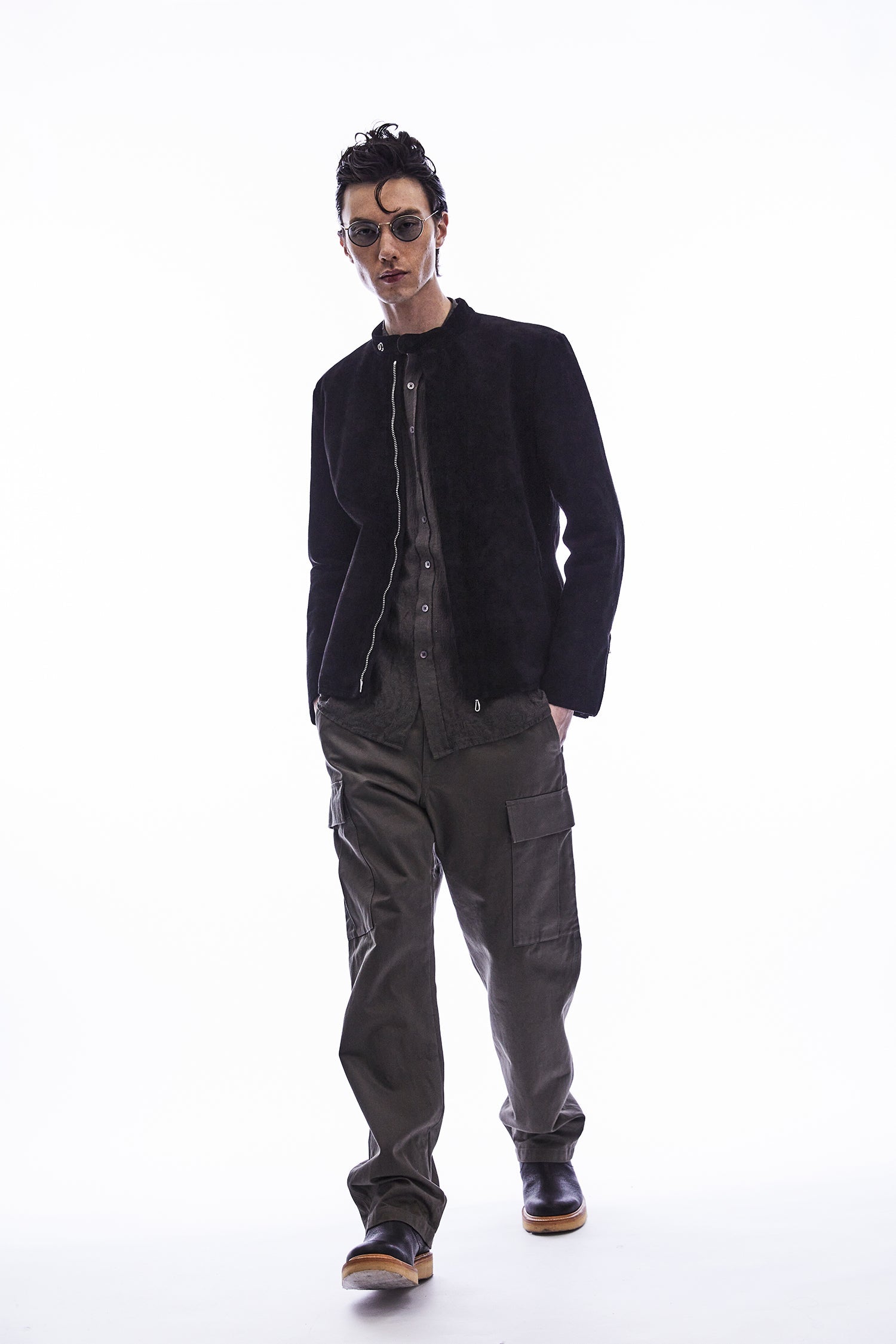 Load image into Gallery viewer, Suede Horsehide JUDE Single Riders Jacket - BLACK