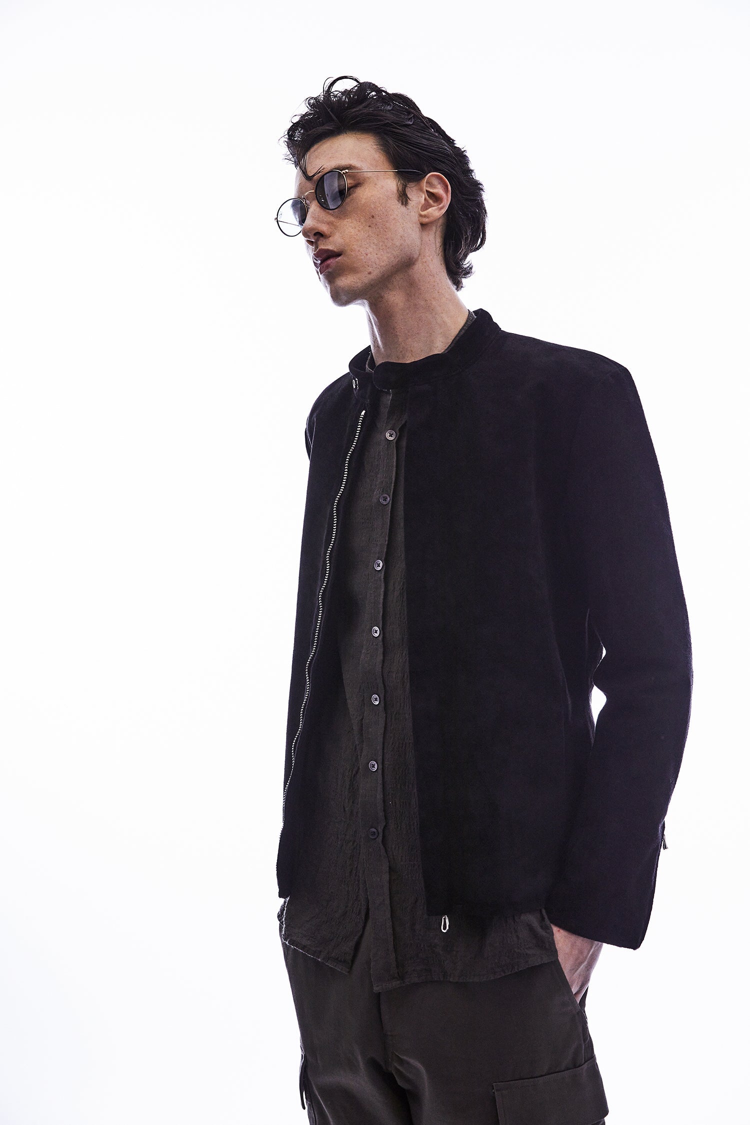 Load image into Gallery viewer, Suede Horsehide JUDE Single Riders Jacket - BLACK