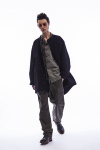 Load image into Gallery viewer, Washer Dyed Cotton & Nylon Weather Cloth Military Shirts Blouson - OLIVE