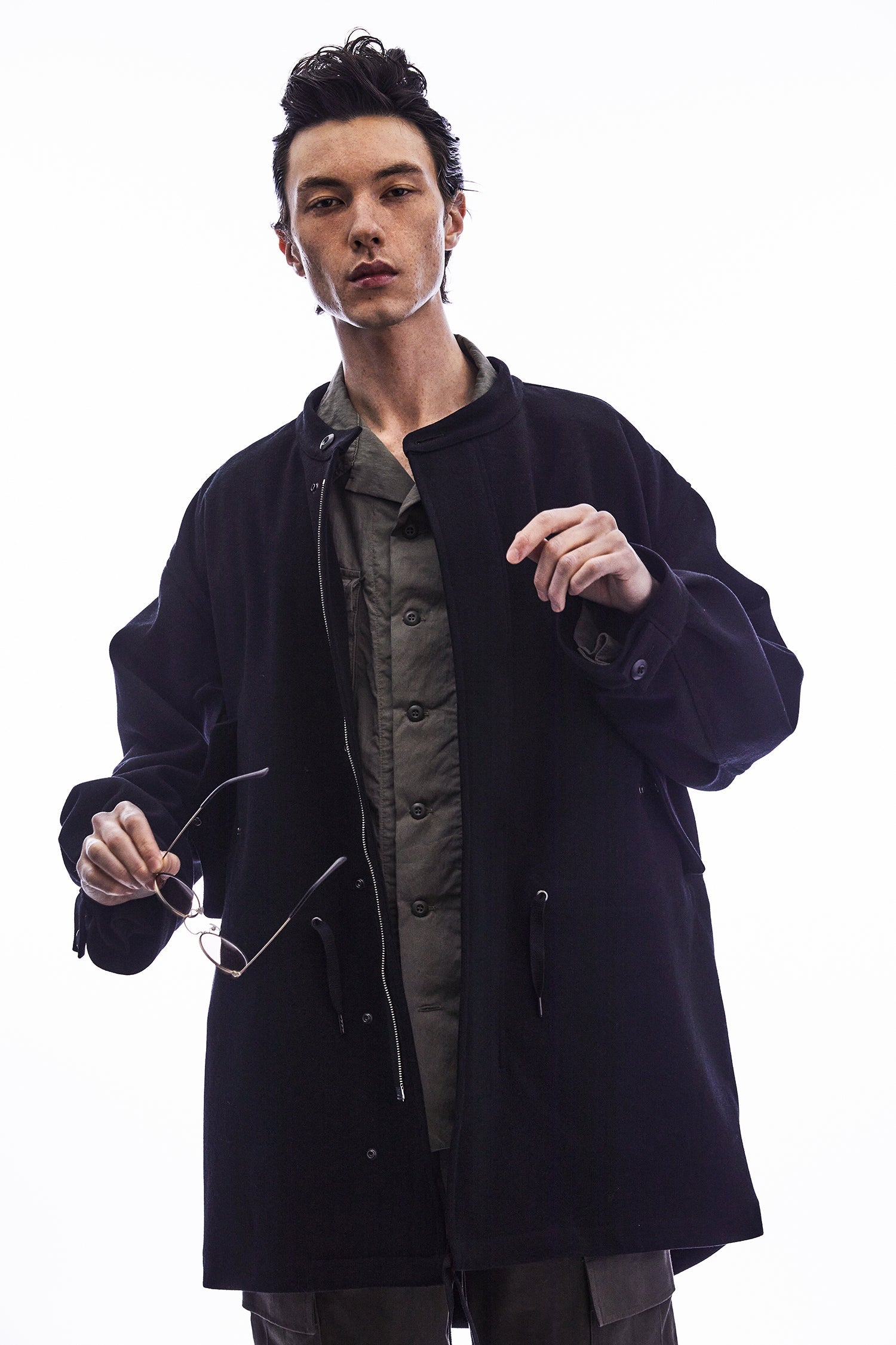 Load image into Gallery viewer, Washer Dyed Cotton & Nylon Weather Cloth Military Shirts Blouson - OLIVE