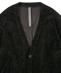 Load image into Gallery viewer, Calf Suede Long ALTERNA Cardigan - BLACK
