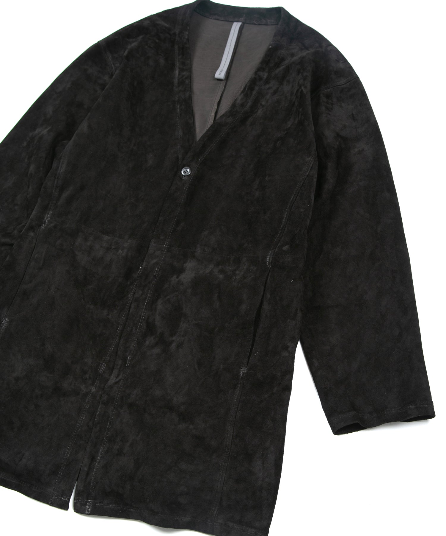 Load image into Gallery viewer, Calf Suede Long ALTERNA Cardigan - BLACK