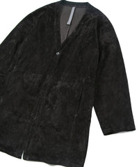 Load image into Gallery viewer, Calf Suede Long ALTERNA Cardigan - BLACK