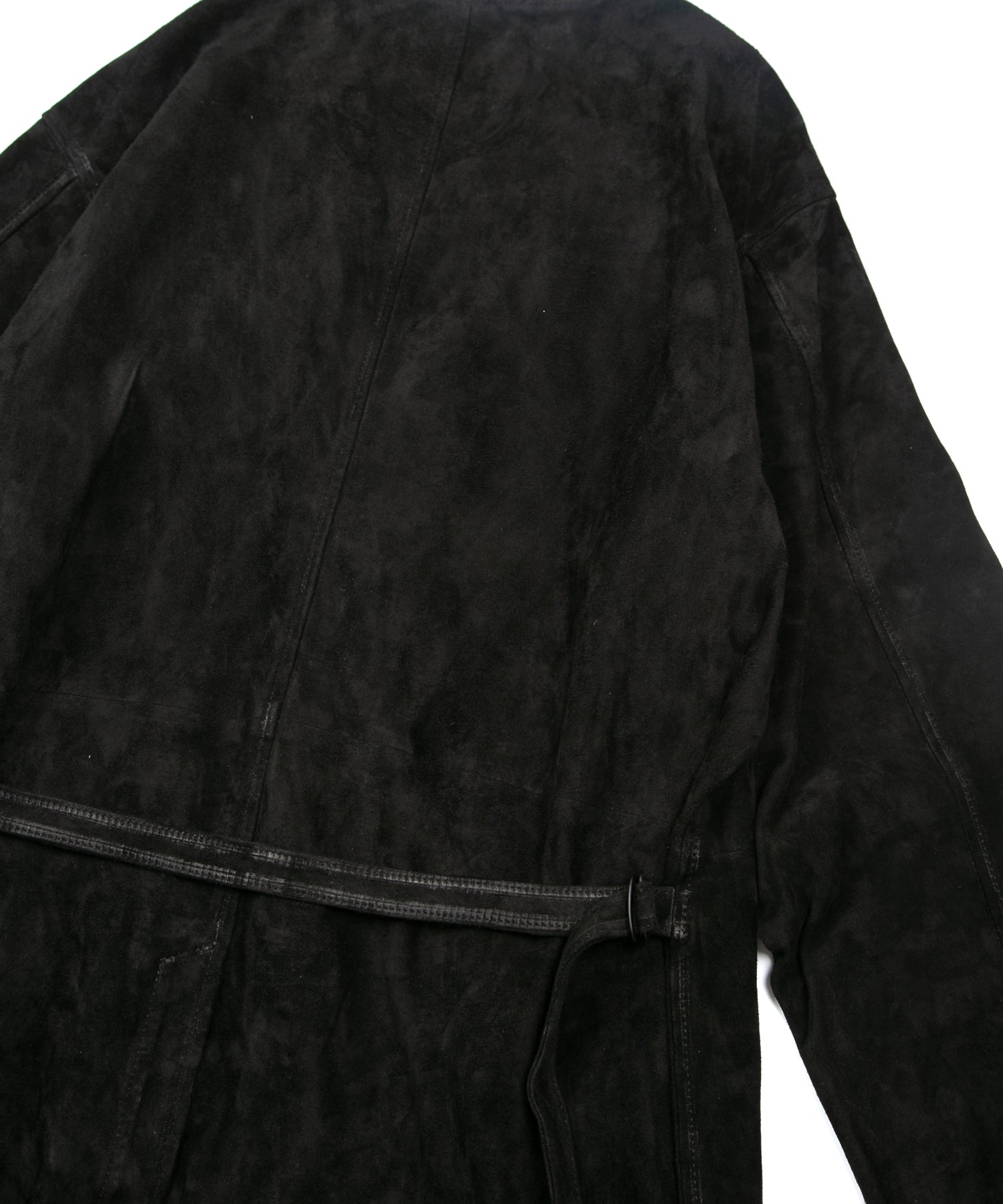 Load image into Gallery viewer, Calf Suede Long ALTERNA Cardigan - BLACK