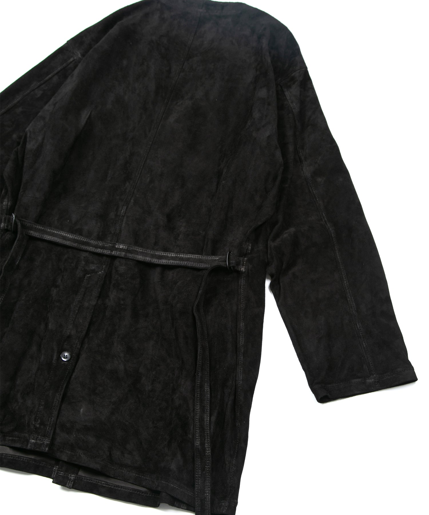 Load image into Gallery viewer, Calf Suede Long ALTERNA Cardigan - BLACK