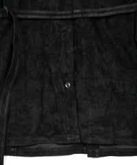 Load image into Gallery viewer, Calf Suede Long ALTERNA Cardigan - BLACK