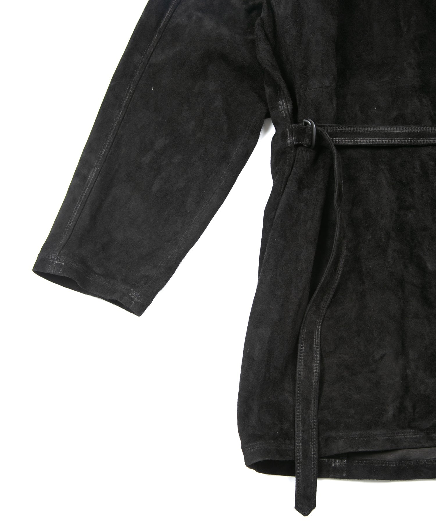 Load image into Gallery viewer, Calf Suede Long ALTERNA Cardigan - BLACK