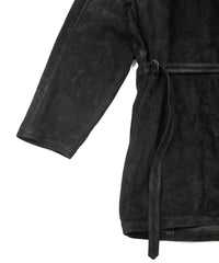 Load image into Gallery viewer, Calf Suede Long ALTERNA Cardigan - BLACK