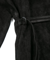 Load image into Gallery viewer, Calf Suede Long ALTERNA Cardigan - BLACK