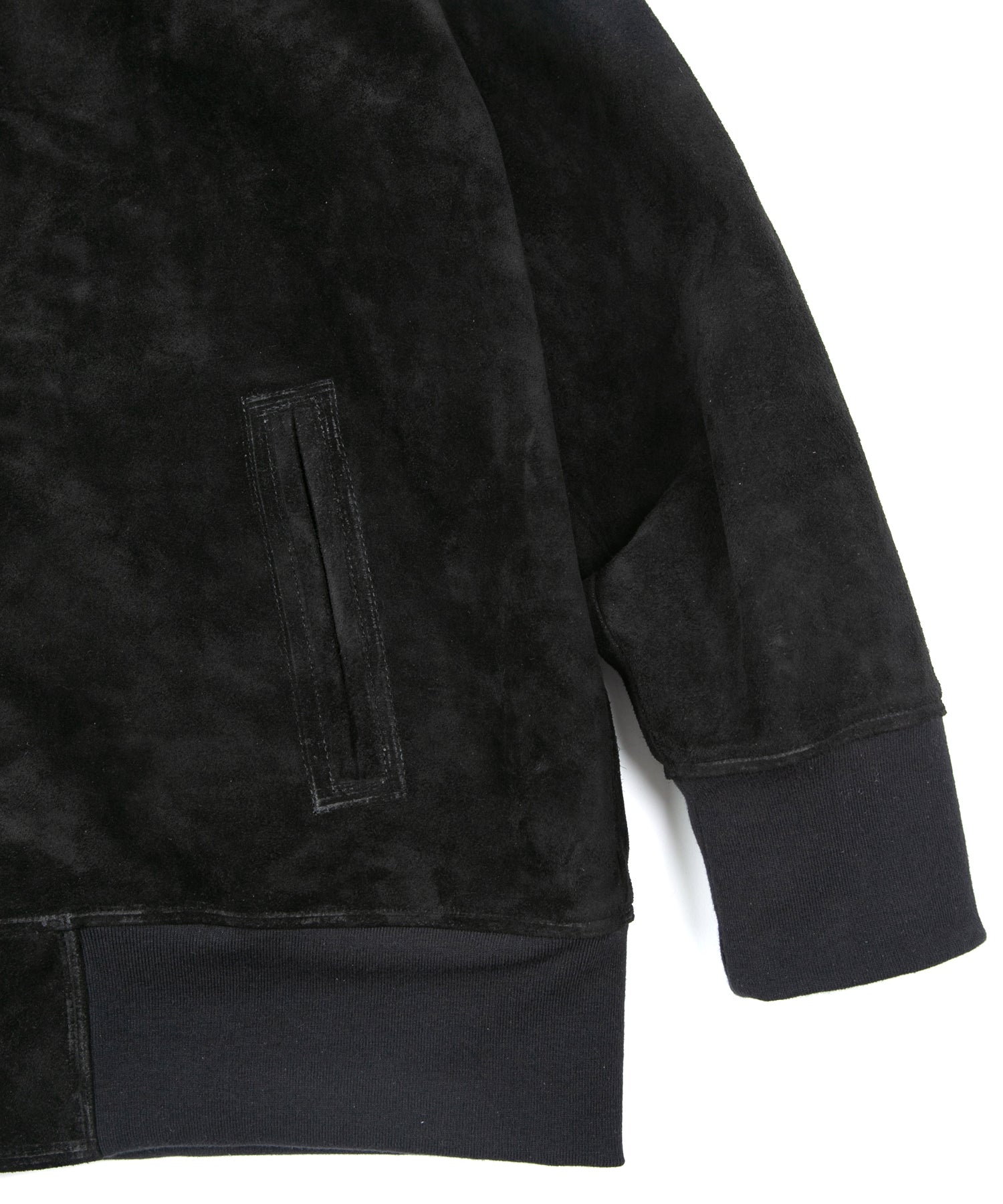 Load image into Gallery viewer, Suede Horse hide "CRANK" Blouson - BLACK